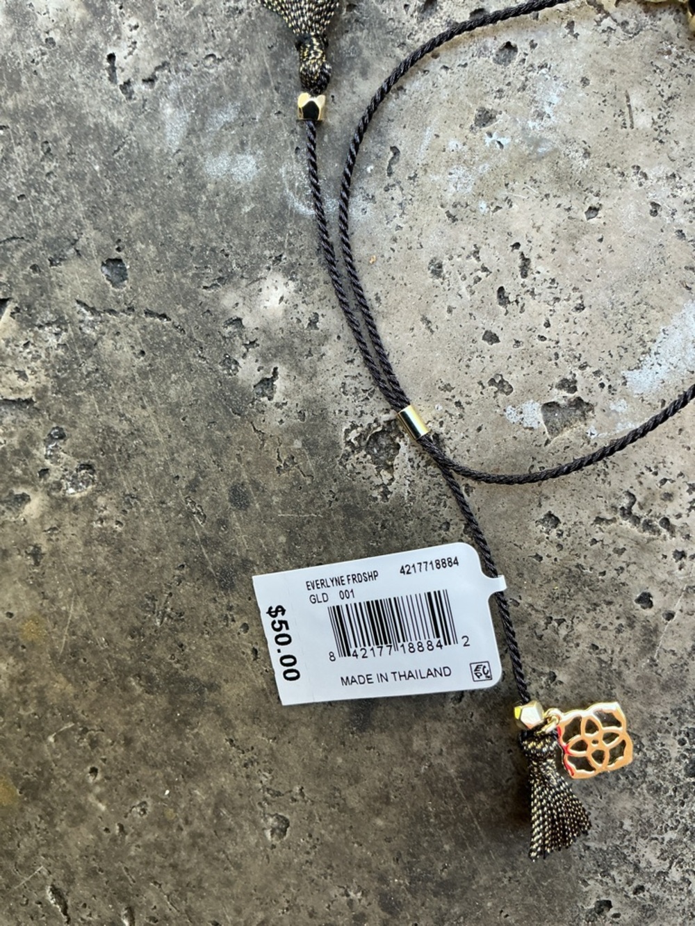 Kendra Scott Everlyne Friendship Bracelet Gold/Black One Size - Picture 2 of 11